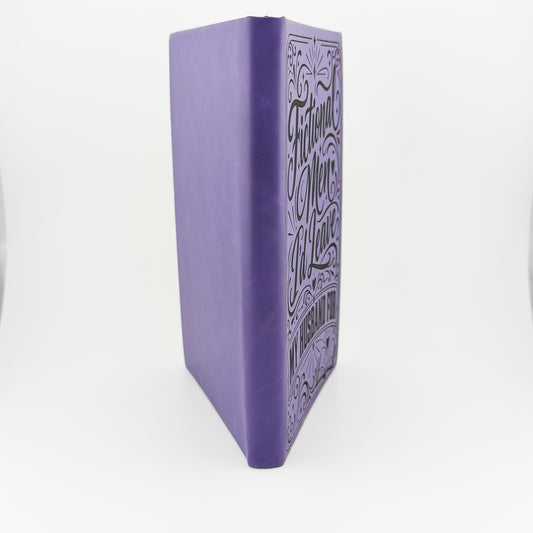 Fictional Men I'd Leave My Husband For journal, angled view of engraved cover
