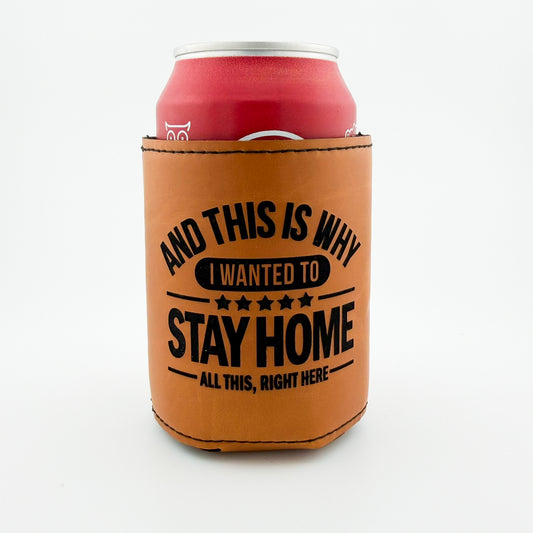 Engraved tan can cooler example