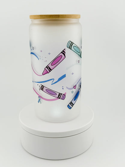 Broken Crayons Still Color Brightly Glass Can