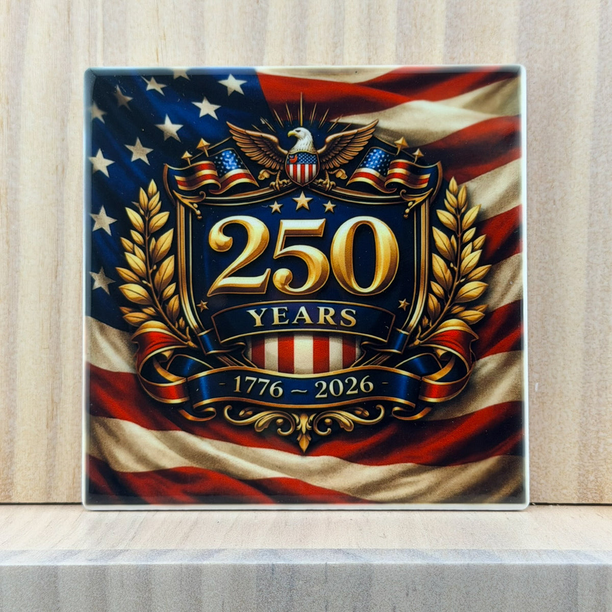 America 250 Ceramic Coaster - 250 Years Eagle Crest