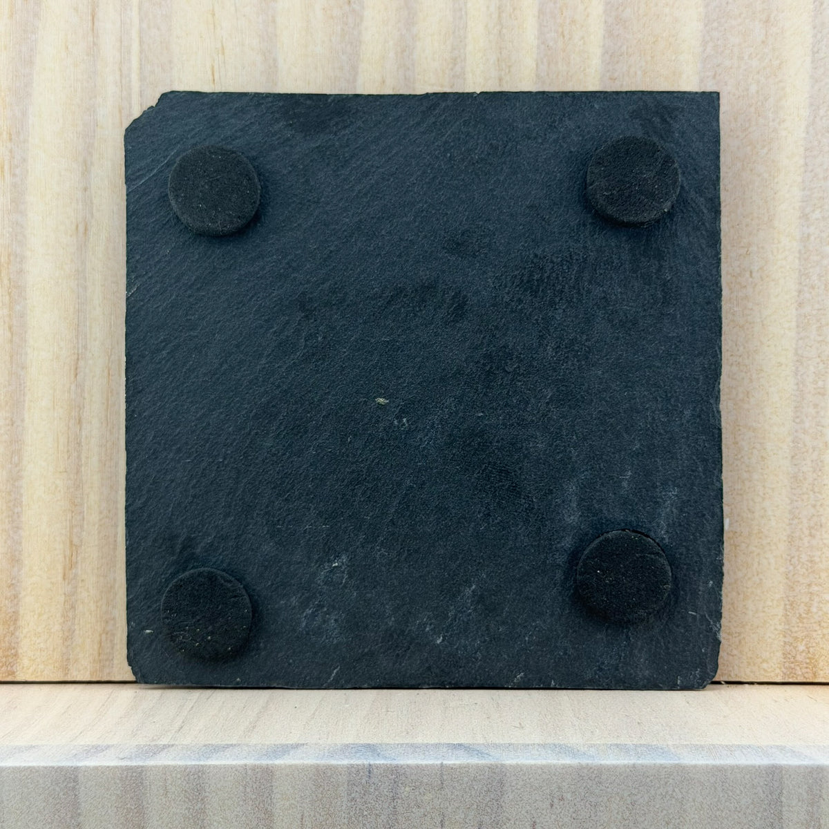 Engraved Slate Coaster - slate back with rubber feet