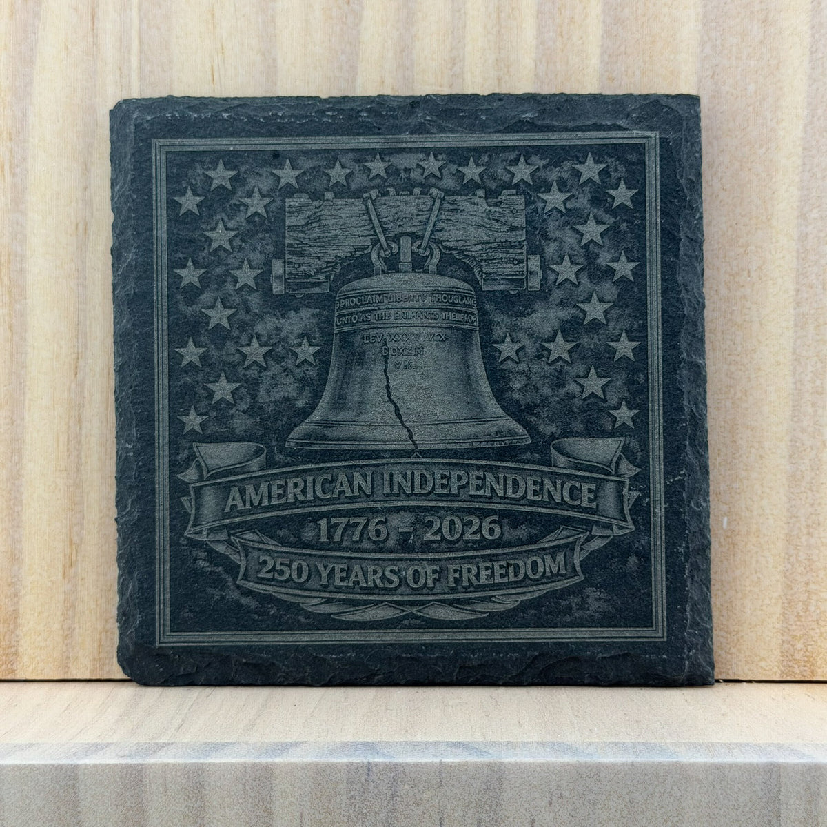 America 250 Engraved Slate Coaster - American Independence