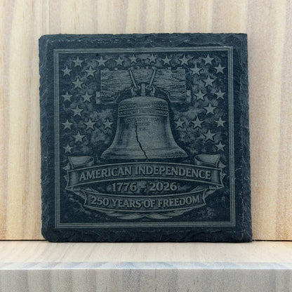 America 250 Engraved Slate Coaster - American Independence