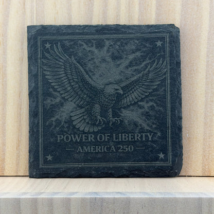 America 250 Engraved Slate Coaster - Power of Liberty