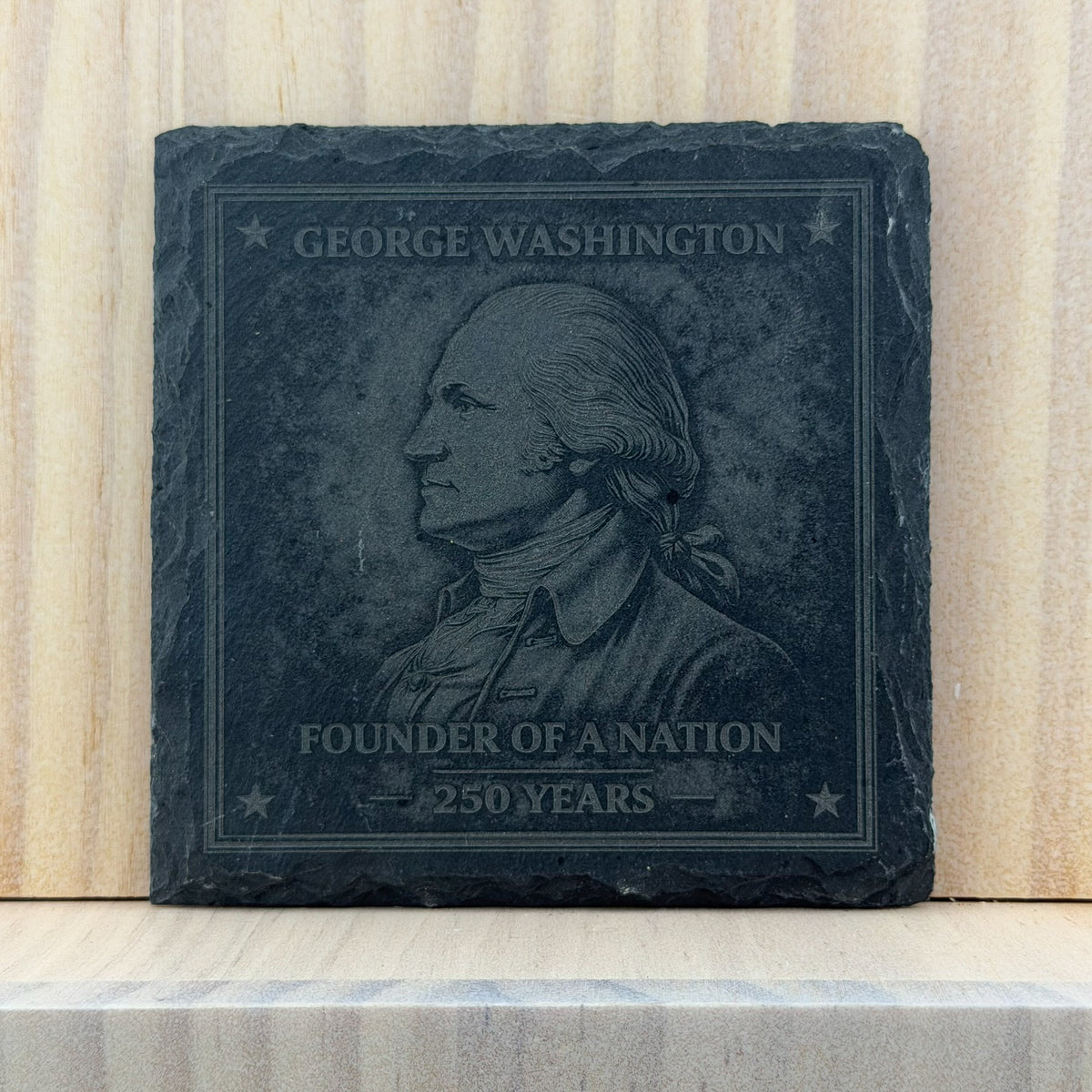 America 250 Engraved Slate Coaster - George Washington Founder