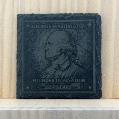 America 250 Engraved Slate Coaster - George Washington Founder