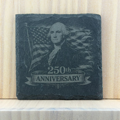 America 250 Engraved Slate Coaster - George Washington 250th