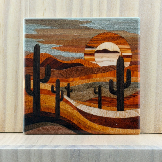 Western & Wildlife Ceramic Coaster - Desert Sunset