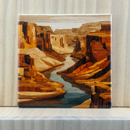 Western & Wildlife Ceramic Coaster - Canyon River
