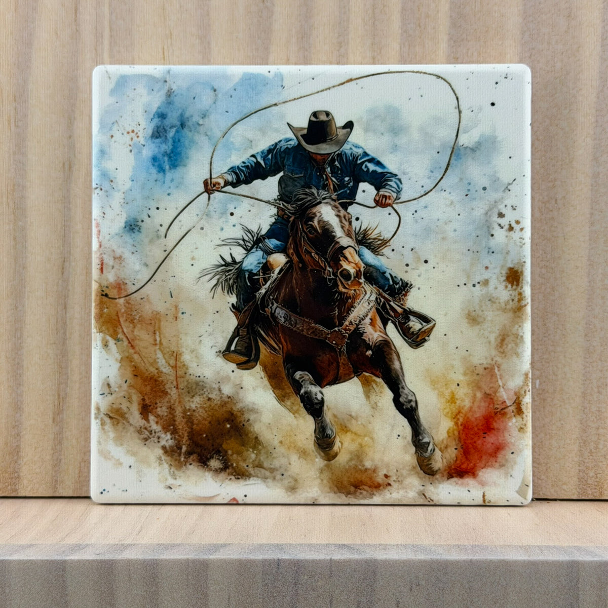 Western & Wildlife Ceramic Coaster - Cowboy