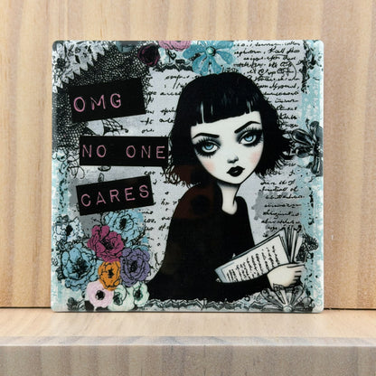 Gothic Ceramic Coaster - OMG No One Cares