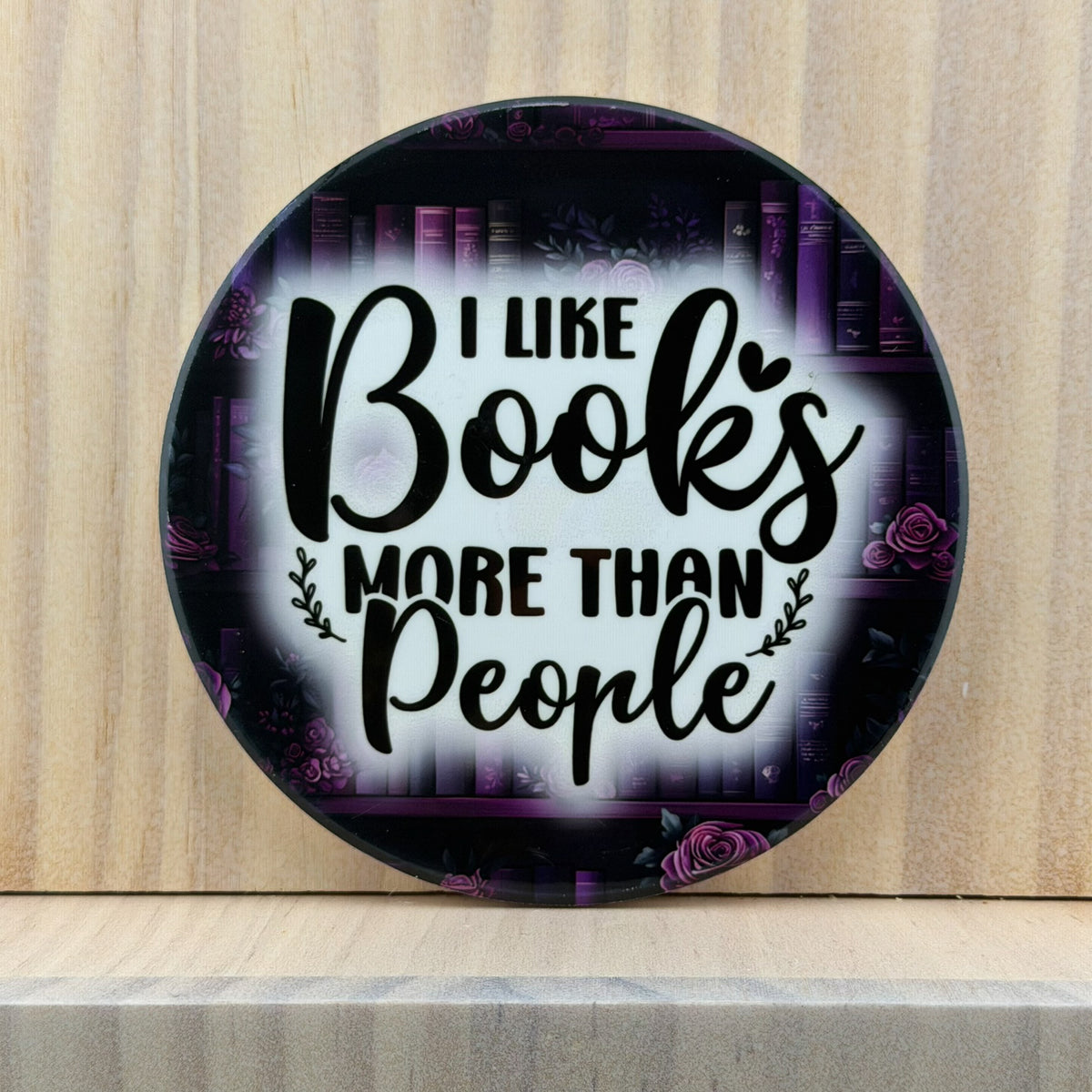 Book Lover Ceramic Coaster - Books More Than People