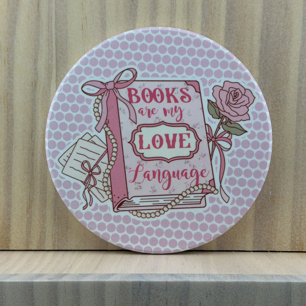 Book Lover Ceramic Coaster - Books Are My Love Language