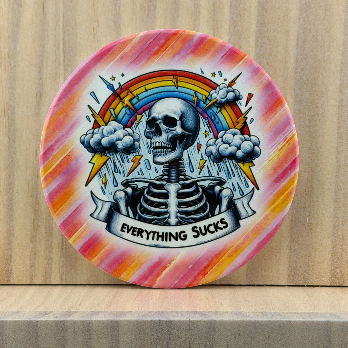 Snarky Introvert Ceramic Coaster - Everything Sucks