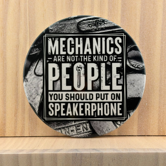 Dad Humor Ceramic Coaster - Mechanics Speakerphone