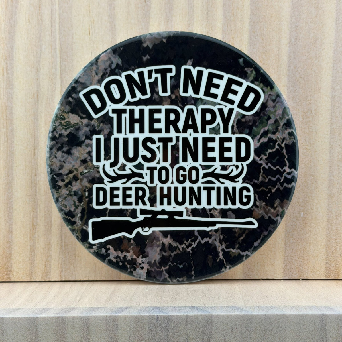 Hunting & Outdoors Ceramic Coaster - Deer Hunting Therapy