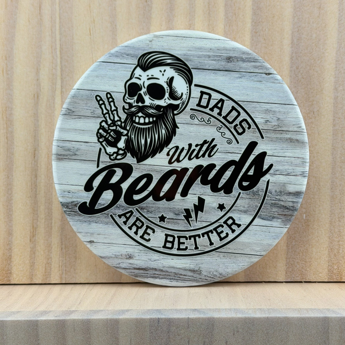 Dad Humor Ceramic Coaster - Dads With Beards