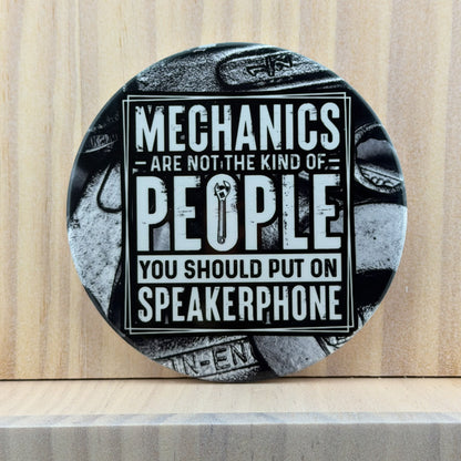 Dad Humor Ceramic Coaster - Mechanics Speakerphone