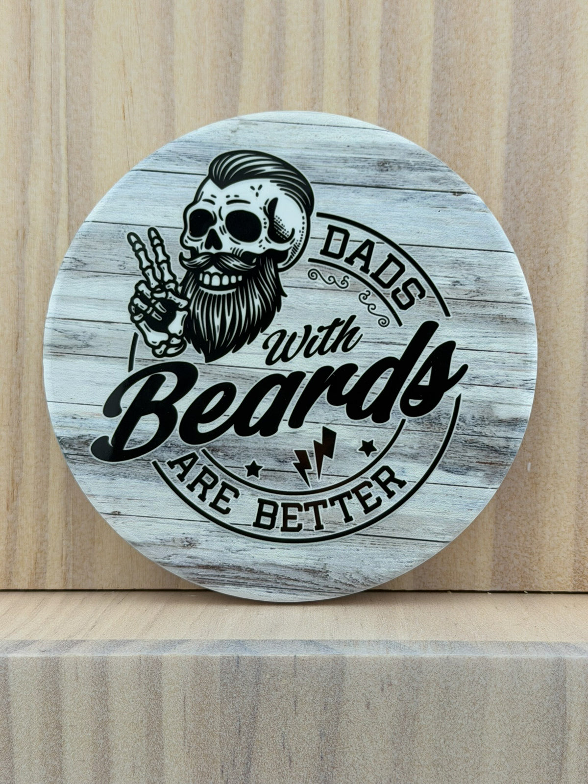 Dad Humor Ceramic Coaster - Dads With Beards