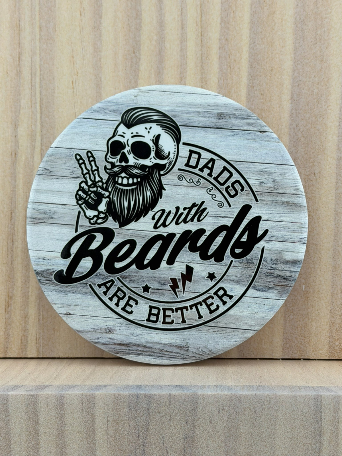 Dad Humor Ceramic Coaster - Dads With Beards