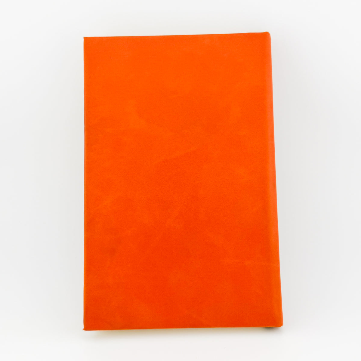 Back cover of orange engraved journal