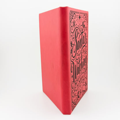 Santa's Watching journal, angled view of engraved cover