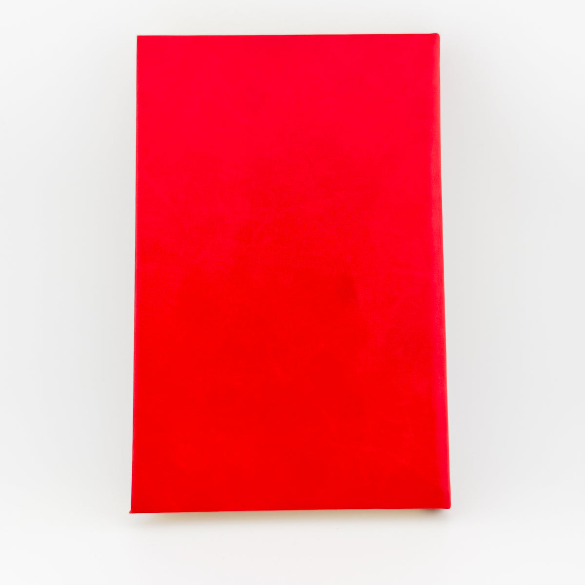 Back cover of red engraved journal