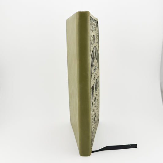I'm Friendly but My Wife Isn't journal, angled view of engraved cover