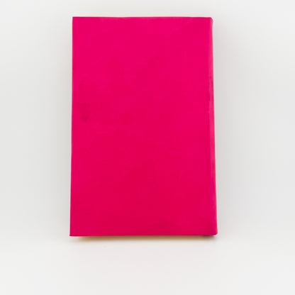 Back cover of pink engraved journal