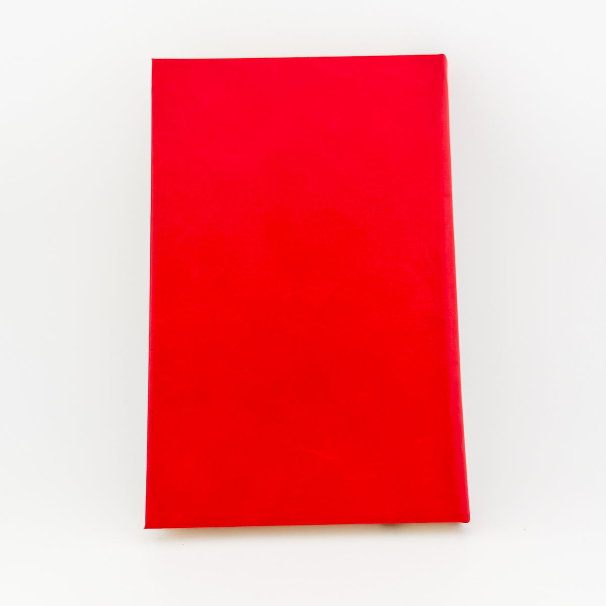Back cover of red engraved journal