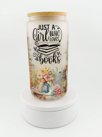 Just a Girl Who Loves Books Glass Can