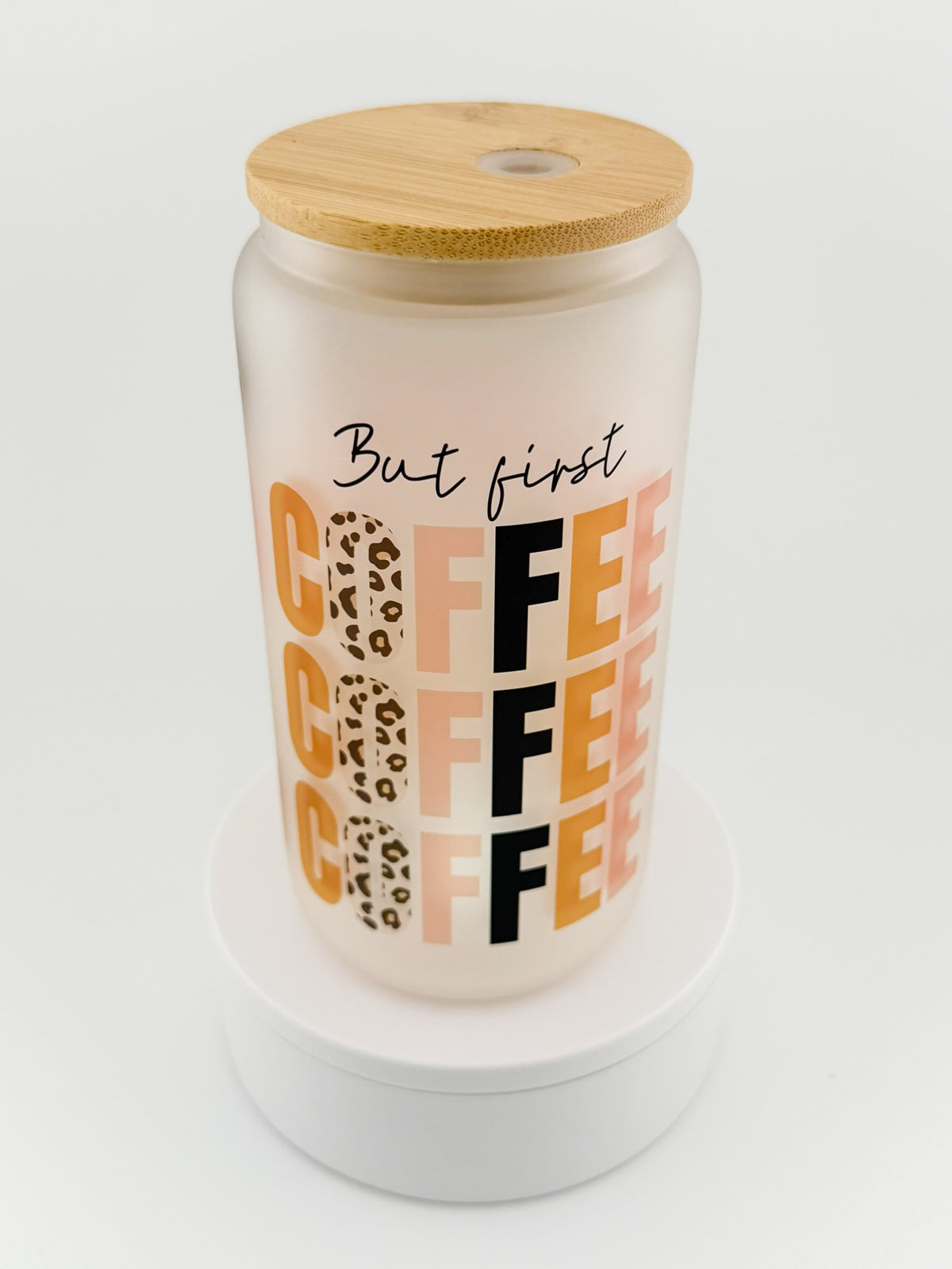 Custom frosted glass can example