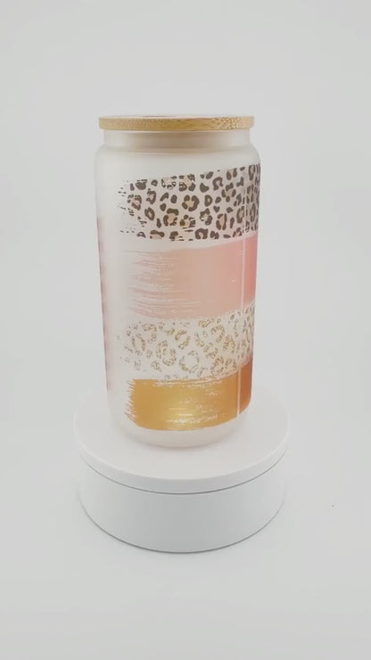 But First Coffee Leopard Glass Can